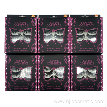 5 Pair 3d Faux Mink Eyelashes Private Label Eyelashes Package Box Natural Thick Fake Eyelashes